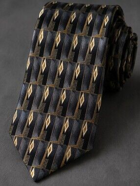 Harken Handmade 100% Silk Men's Tie with Geometric Pattern
